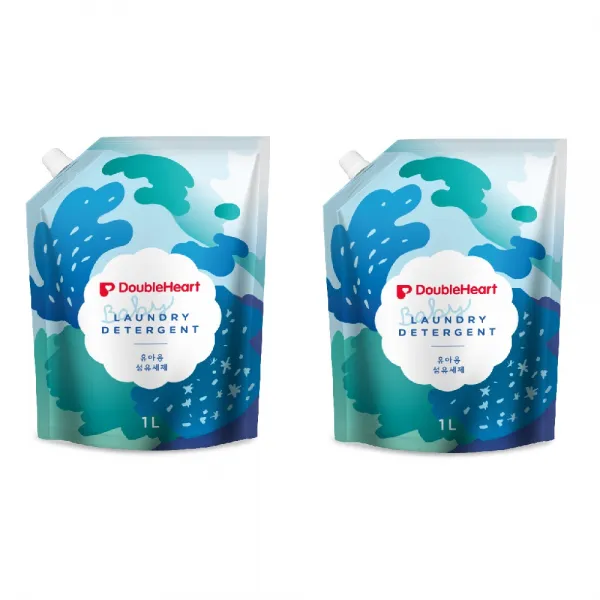 더블하트 유아용 섬유세제 리필, 2개, 1000ml