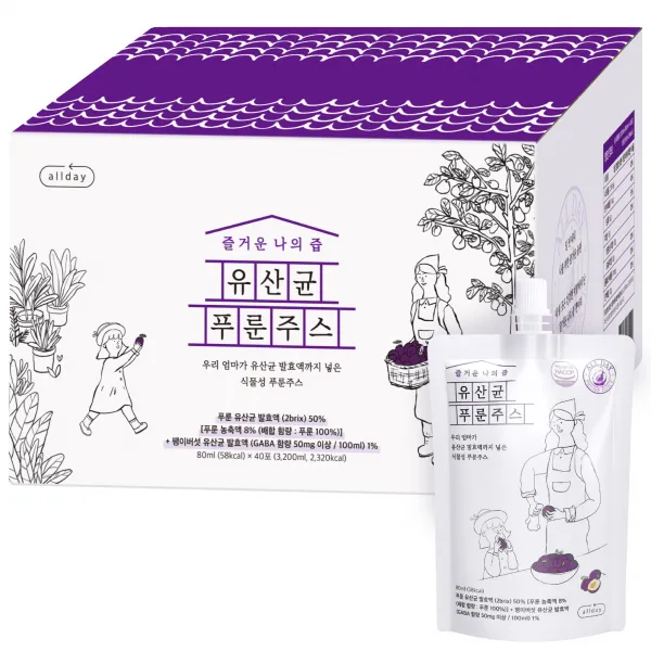 즐거운나의즙 유산균 푸룬주스 80ml x 40p, 푸룬맛, 1개