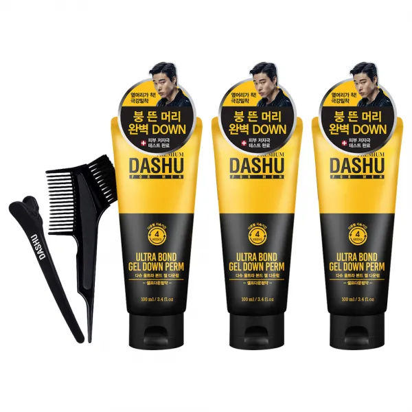 다슈 포 맨 울트라 본드 젤 다운펌 100ml + 브러쉬콤브 + 집게 + 장갑 + 펌지 3개