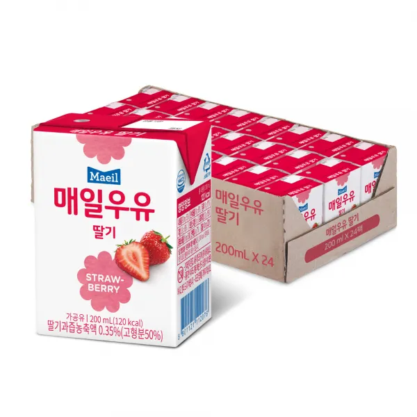 매일유업 멸균우유 딸기, 200ml, 24개, 딸기우유24팩