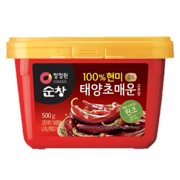 청정원순창 100% 현미 골드 태양초 매운 고추장 500g 1개