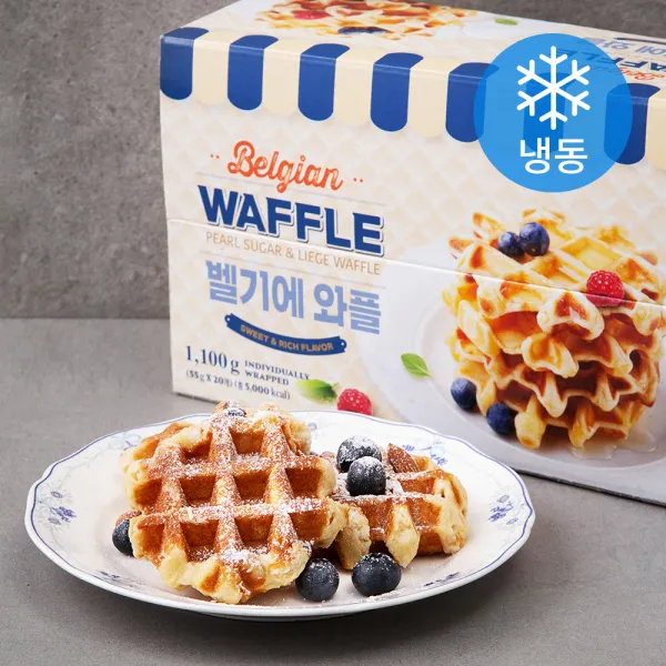  쿠팡수입 벨기에 와플 20p 냉동 1100g 1개