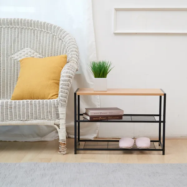 코멧 3단 신발정리대 블랙