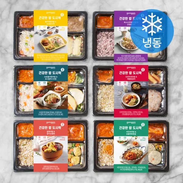 곰곰 건강한 밥 도시락 시즌2 (냉동), 260g, 6개
