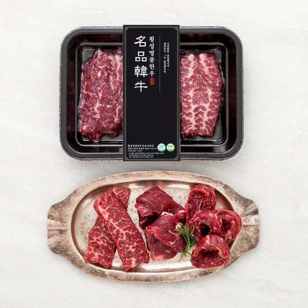 횡성한우 제비추리 앞치마 업진안살 1+ 등급 이상 구이용모둠 (냉장), 200g, 1팩