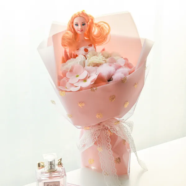 Rymd 조화 바비 인형 졸업식 꽃다발 혼합 색상