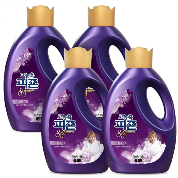 피죤 고농축 시그니처 섬유유연제 미스틱레인 본품, 2L, 4개
