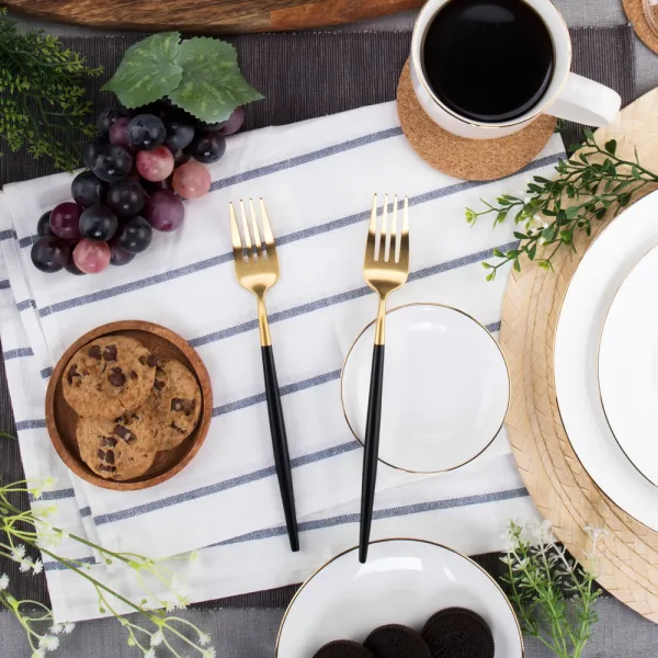 블룸엣홈 블룸엣홈 큐티러리 디너 포크 2p 양식기세트/브런치세트 블랙골드