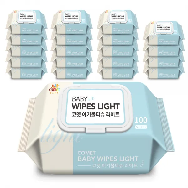 코멧 라이트 아기 물티슈 100매 20팩