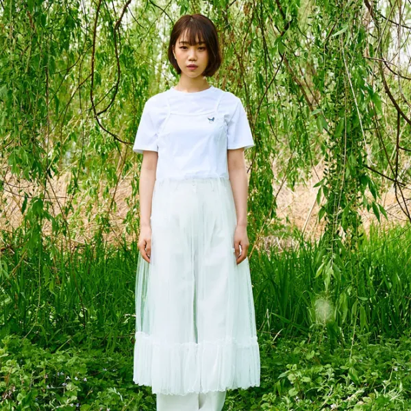 샐러드볼즈 시스루 도트 프릴 원피스