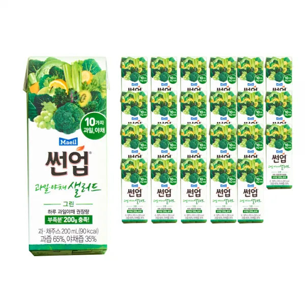 썬업 과일야채샐러드 그린 음료, 200ml, 24개입