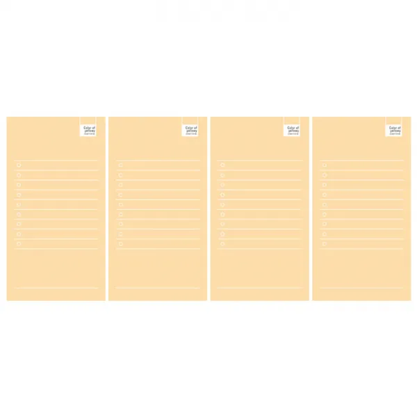 CMYK 컬러 체크리스트 떡메모지, 옐로우, 4개