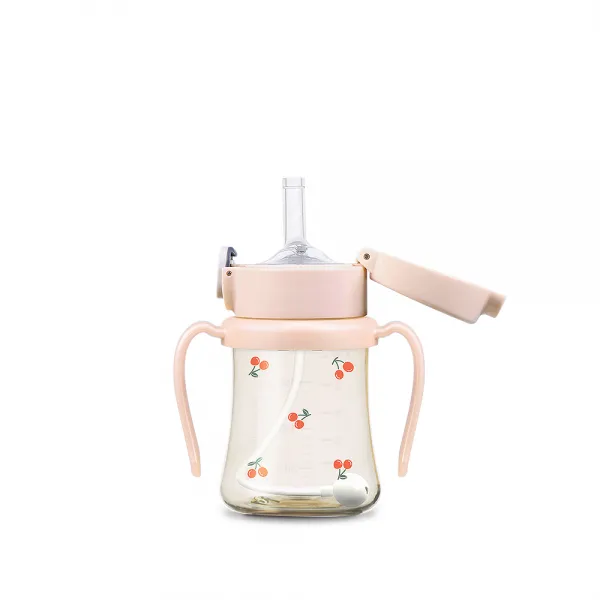 그로미미 PPSU 체리쉬 추빨대컵 200ml, 로즈골드, 1개