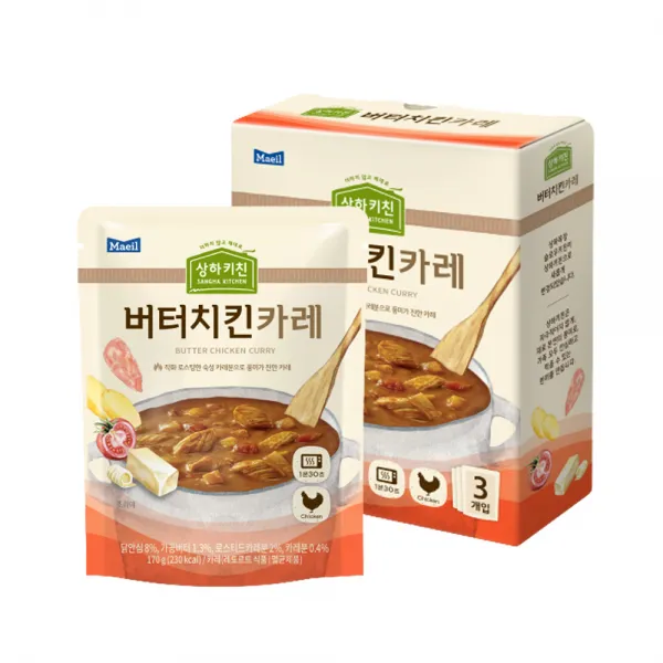 매일유업 상하키친 버터치킨카레, 170g, 3개