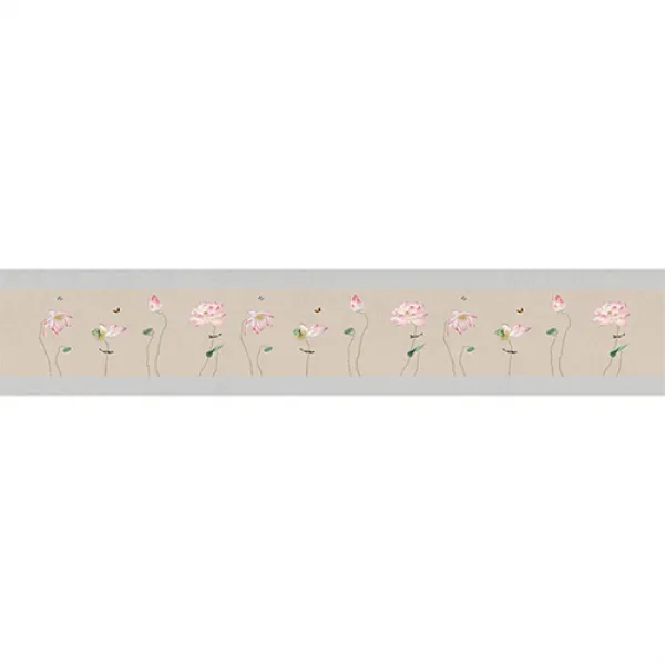전통적 연꽃 디자인 다도 티 테이블러너, 01, 30 x 100 cm