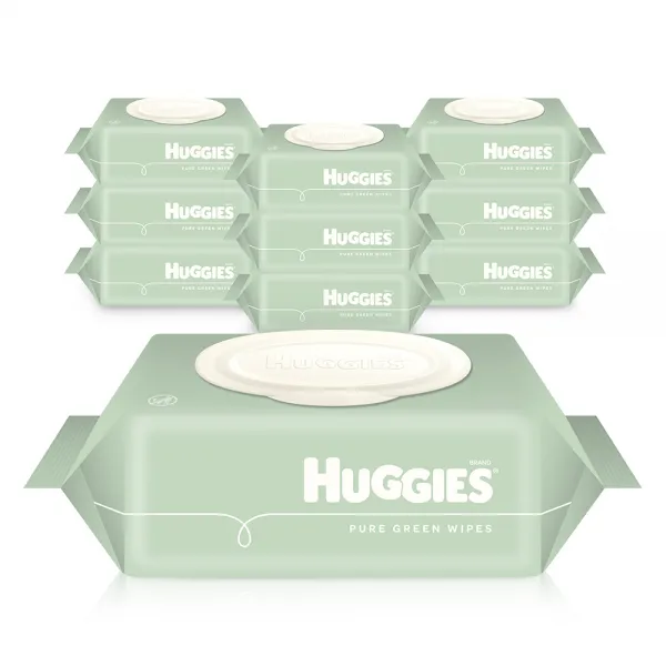 하기스 퓨어 그린 유아물티슈 캡형 72매 10팩