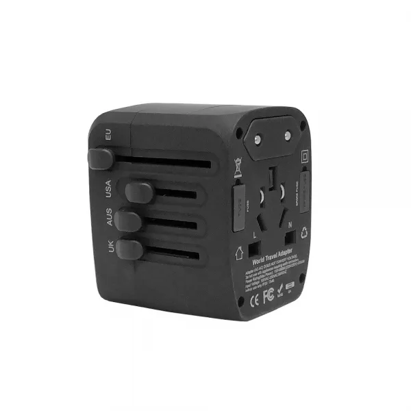 아이논 USB 4포트 여행용 멀티어댑터 블랙 IN-TA410C-BK, 1개
