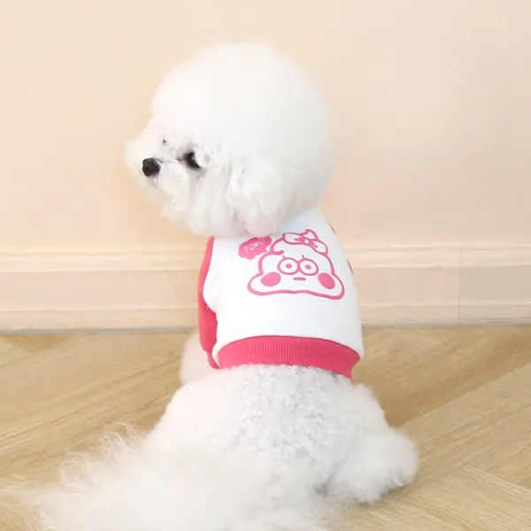 오드스튜디오 누또 크레용 크롭 강아지 티셔츠, 핑크