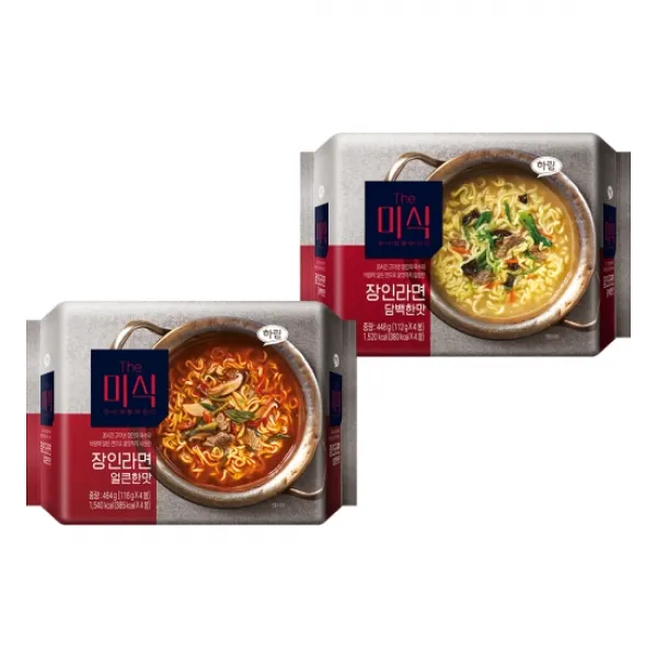 The미식 장인라면 얼큰한맛 4p + 담백한맛 4p 세트, 1세트
