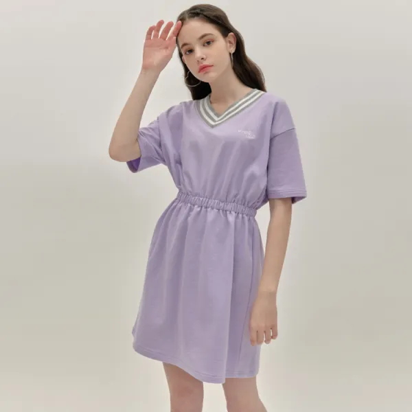 하트클럽 Heart V-neck Short Sleeve Dress