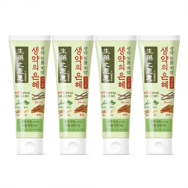 시스테마 생약의은혜 치약 마일드한 허브향, 90g, 4개