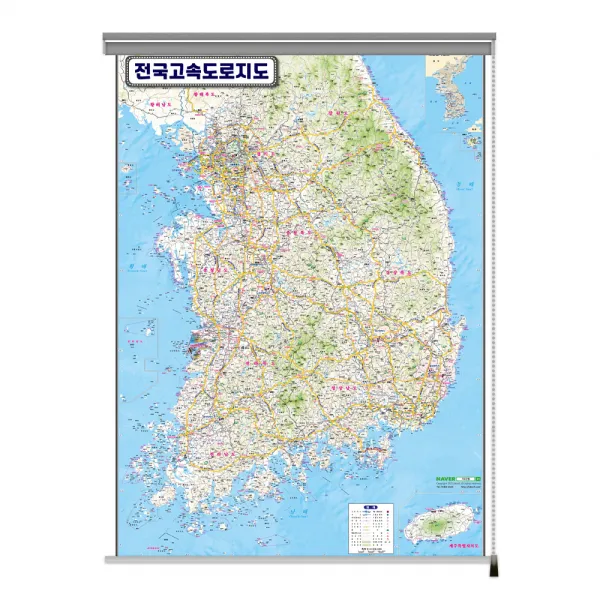 지도닷컴 전국고속도로지도 롤스크린 110 x 150 cm + 세계지도만국기, 1세트