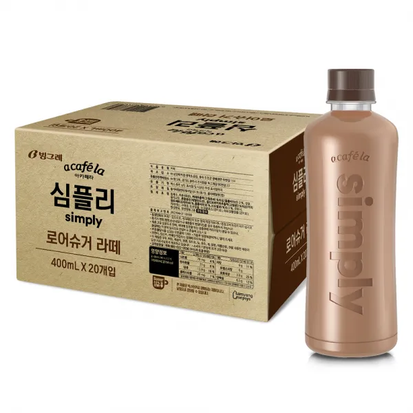 아카페라 심플리 로우슈거 라떼, 20개, 400ml