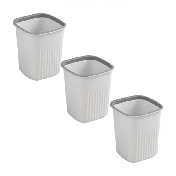 앤티스 봉투고정 오픈타입 쓰레기통, 화이트, 3개