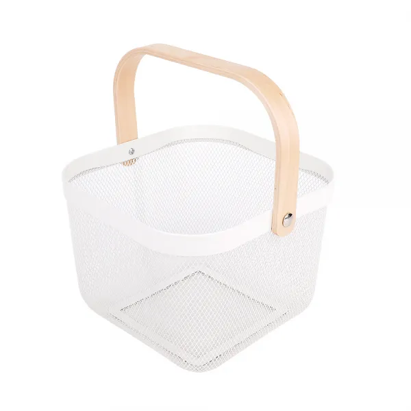 라이크하우스 철제 메쉬 펜트리 수납 바스켓, 화이트, 1개