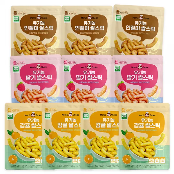 맛있는풍경 유기농 쌀스틱 인절미 3p + 딸기 3p + 감귤 4p 세트, 인절미, 딸기, 감귤, 1세트