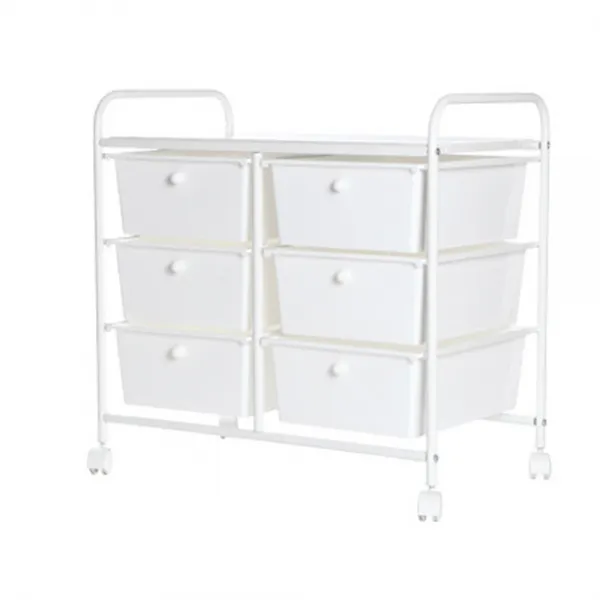 라이크하우스 스노우 트롤리 이동식 수납장 서랍장 3단, 화이트
