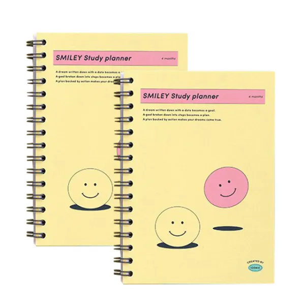 아이코닉 스마일리 4개월 스터디플래너 2p, SOFT YELLOW