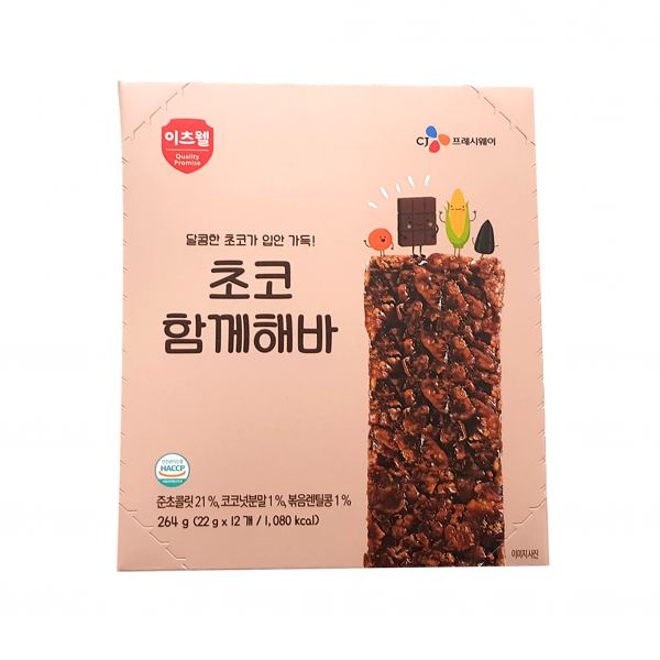 이츠웰 초코 함께해바 시리얼바 12p, 264g, 1개
