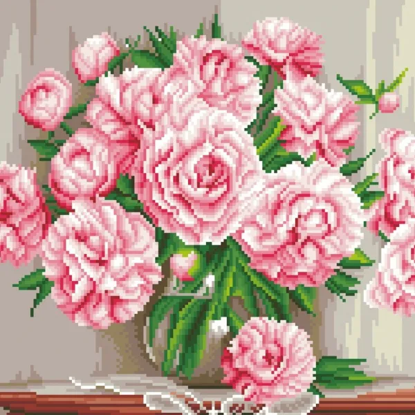 디클레어 액자 캔버스형 보석십자수 Diy 키트 40 X 50 Cm 1세트 핑크 장미