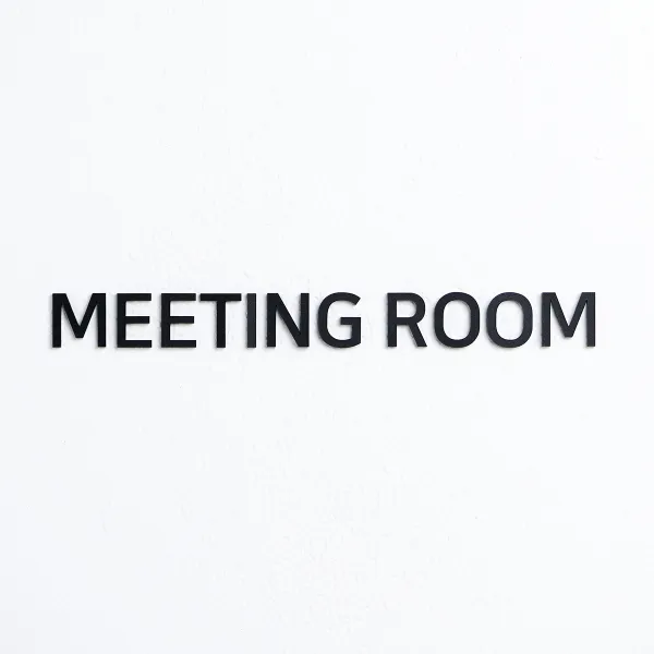 스튜디오투명 표지판 블랙, MEETING ROOM, 1개
