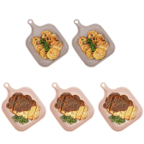 파스텔 아동용 간식접시 5p 세트, 1세트, 샌드베이지 3p + 샌드그레이 2p