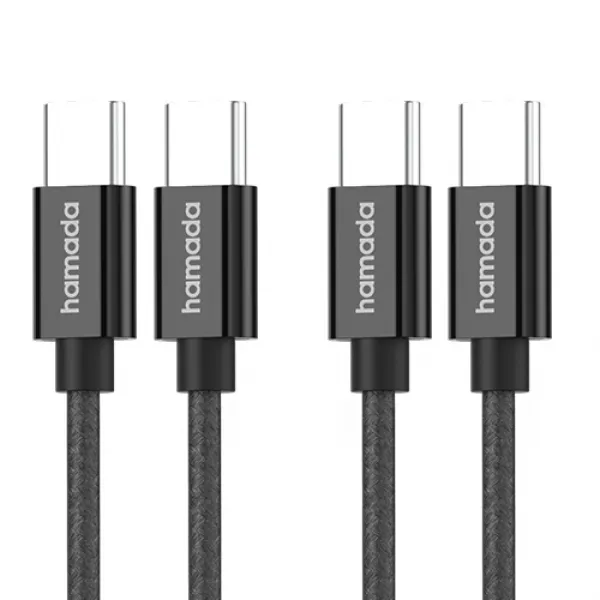 하마다 65W PD C to C 고속 충전 케이블 2p, 블랙, 0.5m