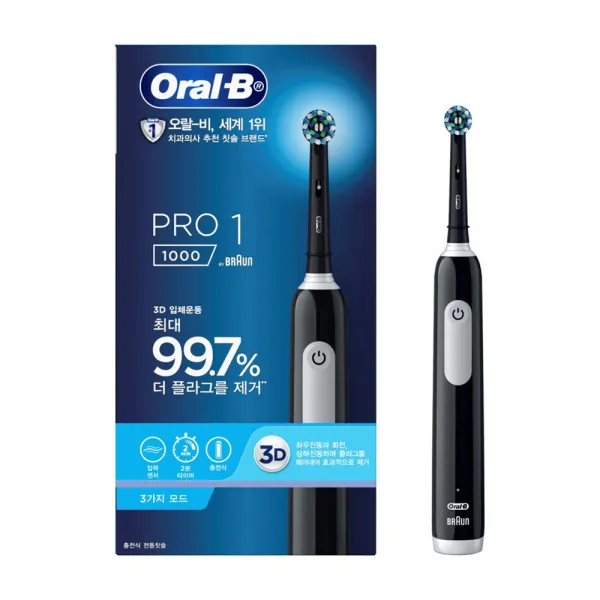 오랄비 전동칫솔, Pro1000(블랙)