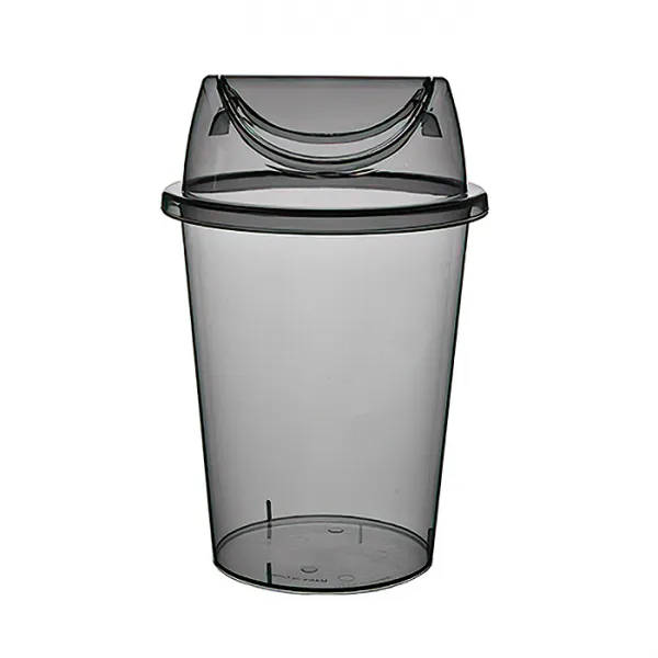 윈프라이스 클리어 라운드 휴지통 20L, 1개, 투명블랙