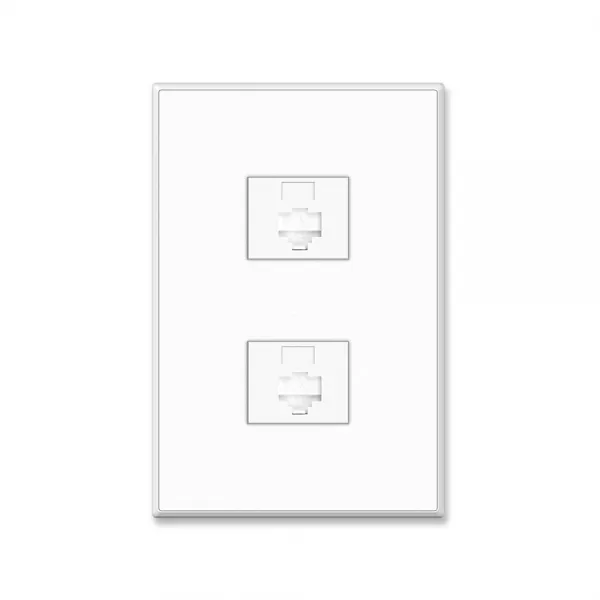 원하 Ti2 통신 콘센트 RJ45 2구 무광 화이트 스노우, 1개