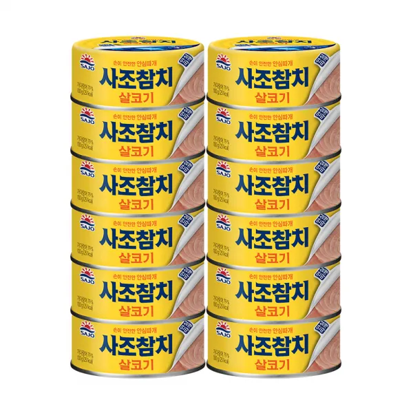 사조참치 살코기 안심따개, 100g, 12개