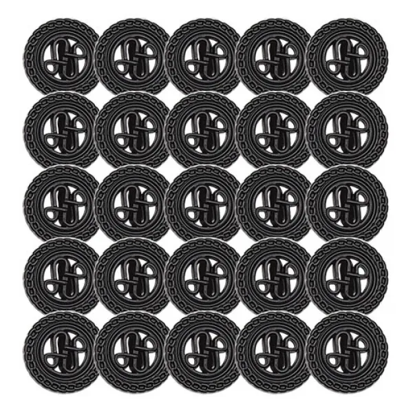 동대문단추왕 의류부자재 고급 코트 정장 가디건 도금 단추 럭셔리2 25mm, 블랙반광, 25개