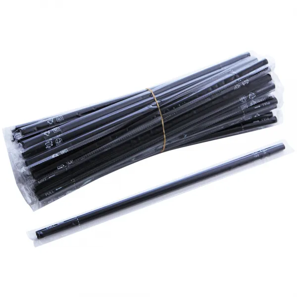 봄91 롱일자 빨대 블랙 25 cm, 1개입, 500개