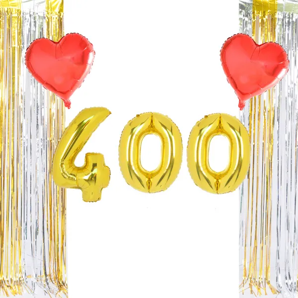 파티쇼 기념일 축하 골드 400일 2색믹스커튼 세트 혼합색상 1세트