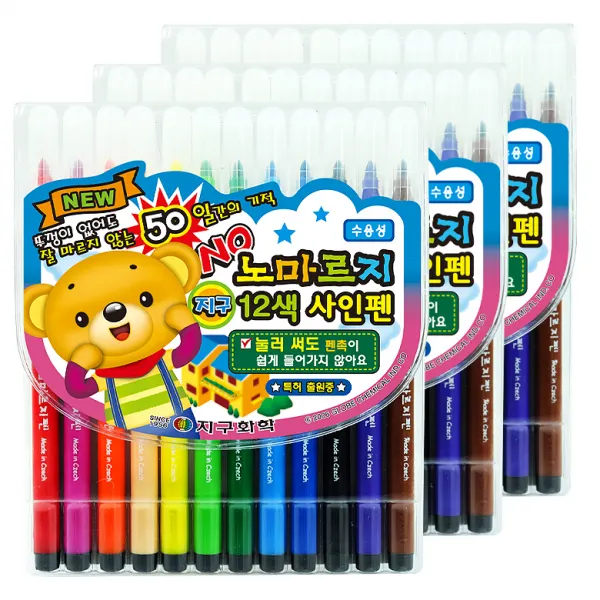 지구화학 노마르지 사인펜 12색, 혼합색상, 3개