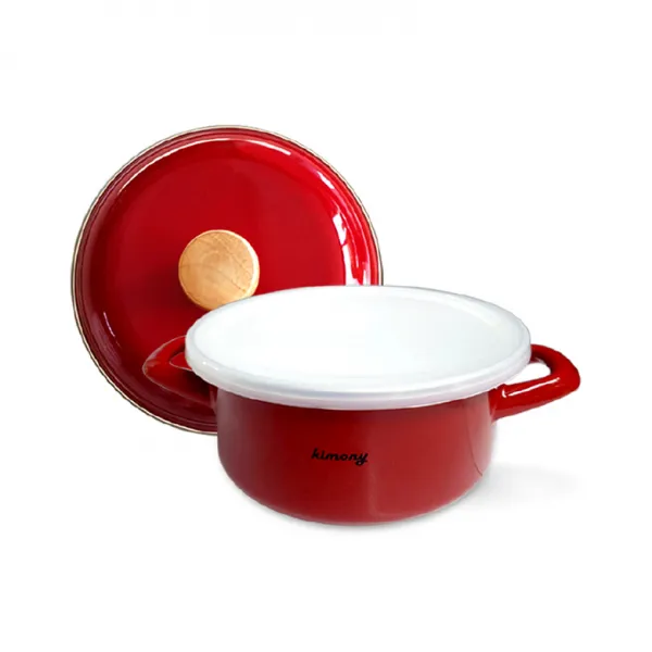 키모니 Fuji Horo 법랑 양수냄비 15cm 22 X 16.5 X 13 Cm Km 15w 레드