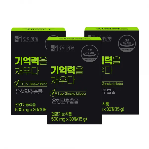 한미양행 기억력을 채우다 영양제 15g, 3개, 30정