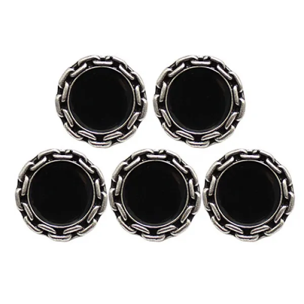 넬리 단추 18mm, 실버블랙, 5개