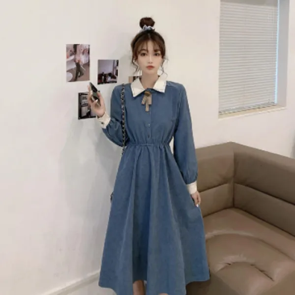 해피리빙 무지무지 요조숙녀 플레어 롱 원피스