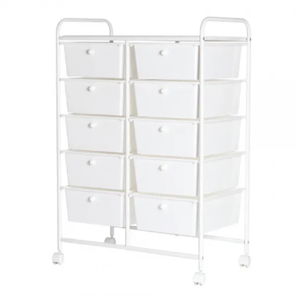 라이크하우스 스노우 더블 트롤리 이동식 수납장 5단, 화이트